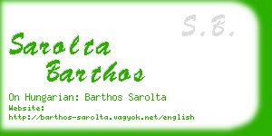 sarolta barthos business card